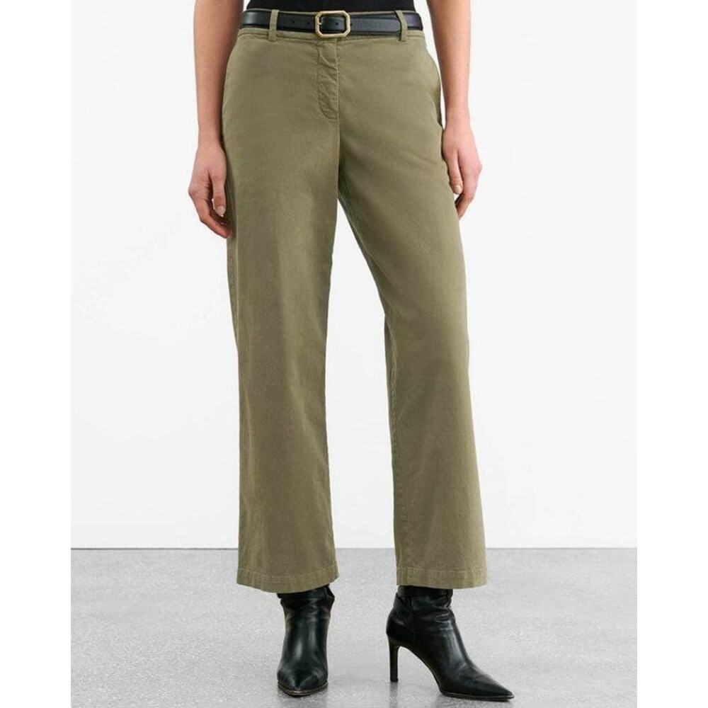 Nili Lotan Nohan Cropped Leg Pant in Military Green 0